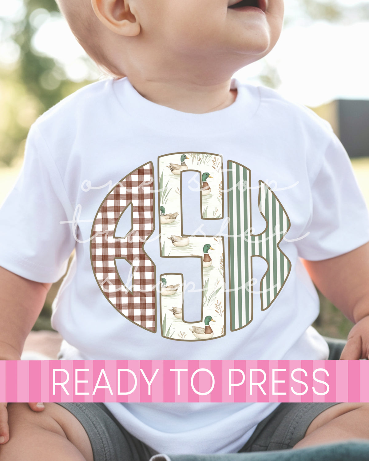 Preppy Boy Hunting Mallard Monogram - Ready to Press DTF Transfers