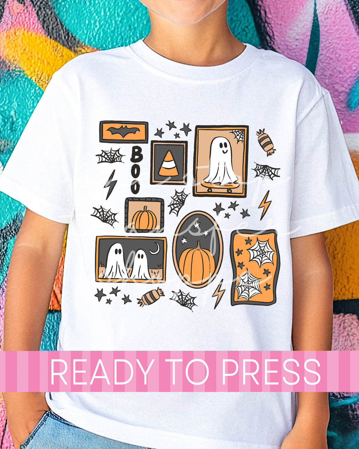Whimsy Boys Halloween Frame Collage - Ready to Press DTF Transfers