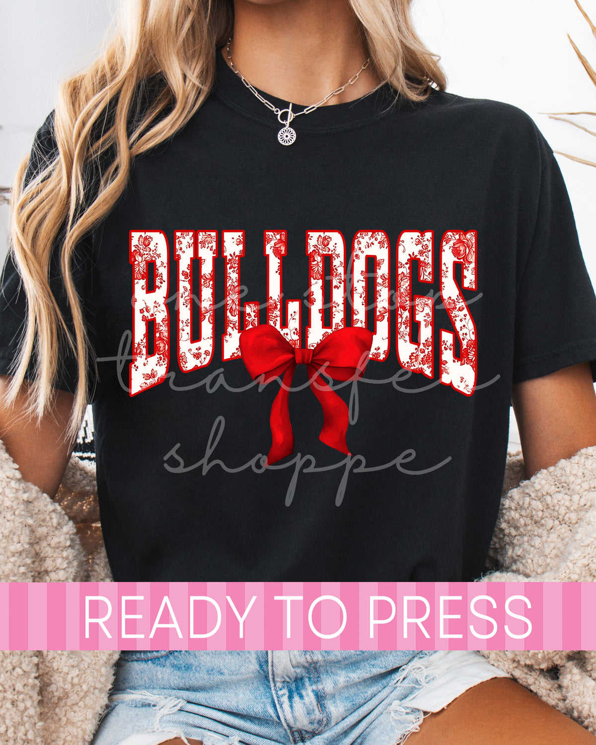 Coquette Chinoiserie Varsity Bulldogs Mascot - Ready to Press DTF Transfers