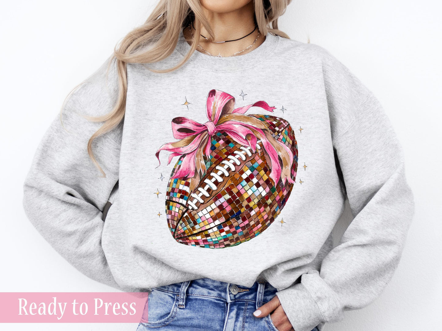 Pink Coquette Disco Football - Ready to Press DTF Transfers