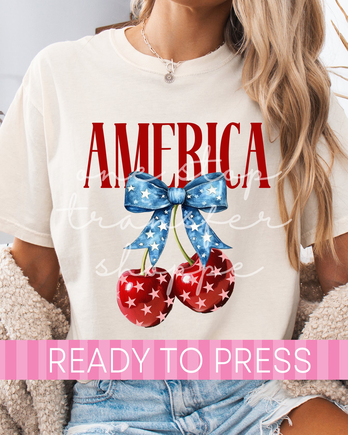Star Coquette America Cherries - Ready to Press DTF Transfers
