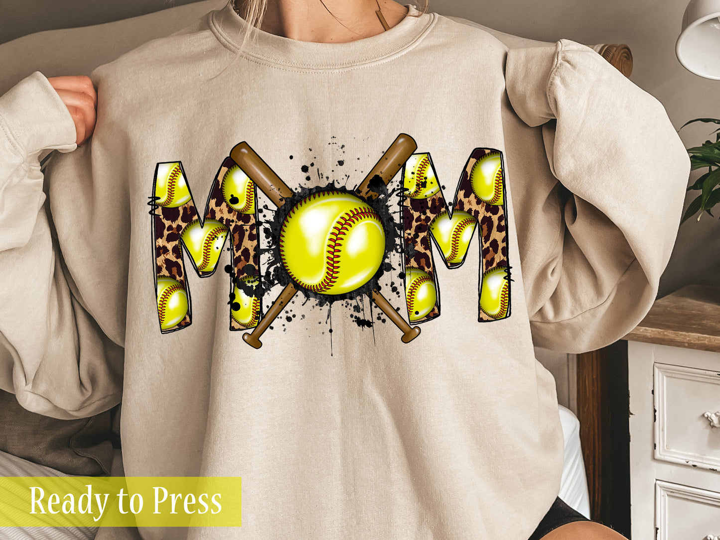 Softball Mom Criss Cross Bats - Ready to Press DTF Transfers