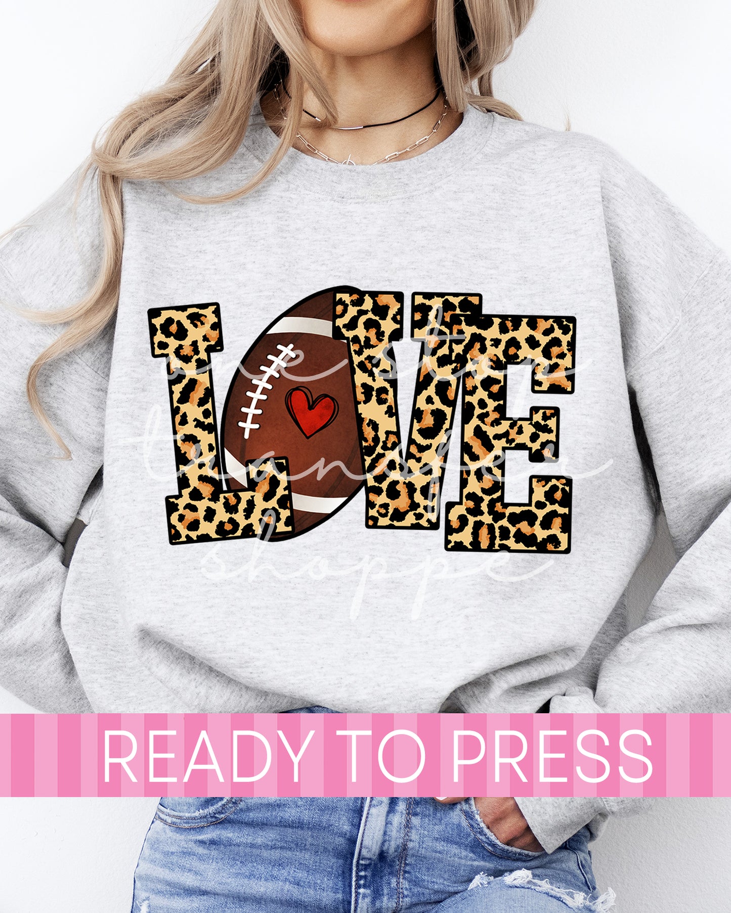 Leopard Print LOVE Football - Ready to Press DTF Transfers