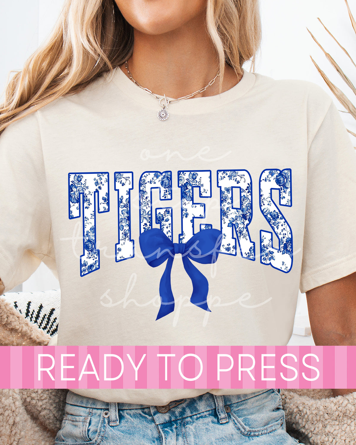Coquette Chinoiserie Varsity TIGERS Mascot - Ready to Press DTF Transfers
