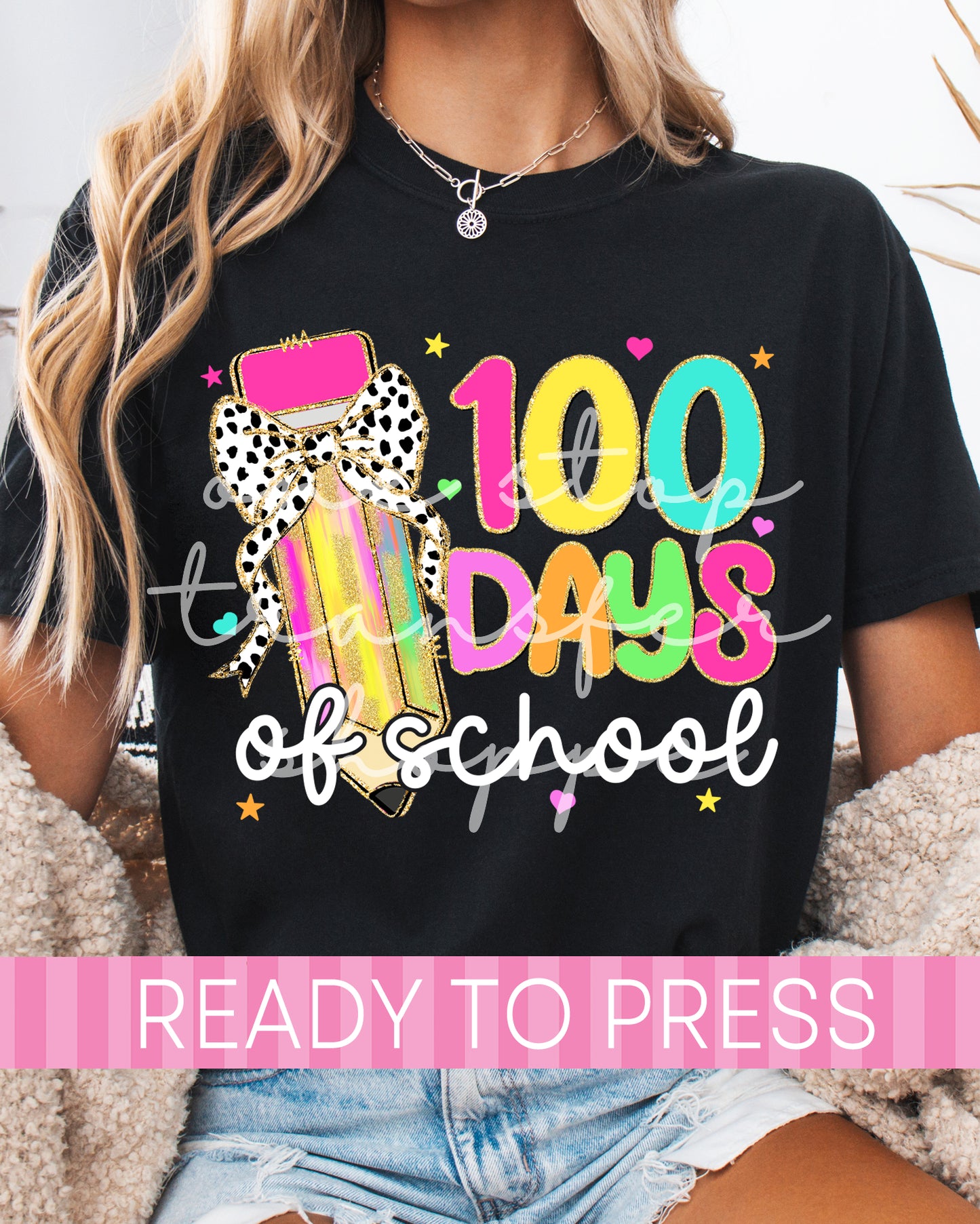 Coquette Pencil 100 Days of School - Ready to Press DTF Transfers