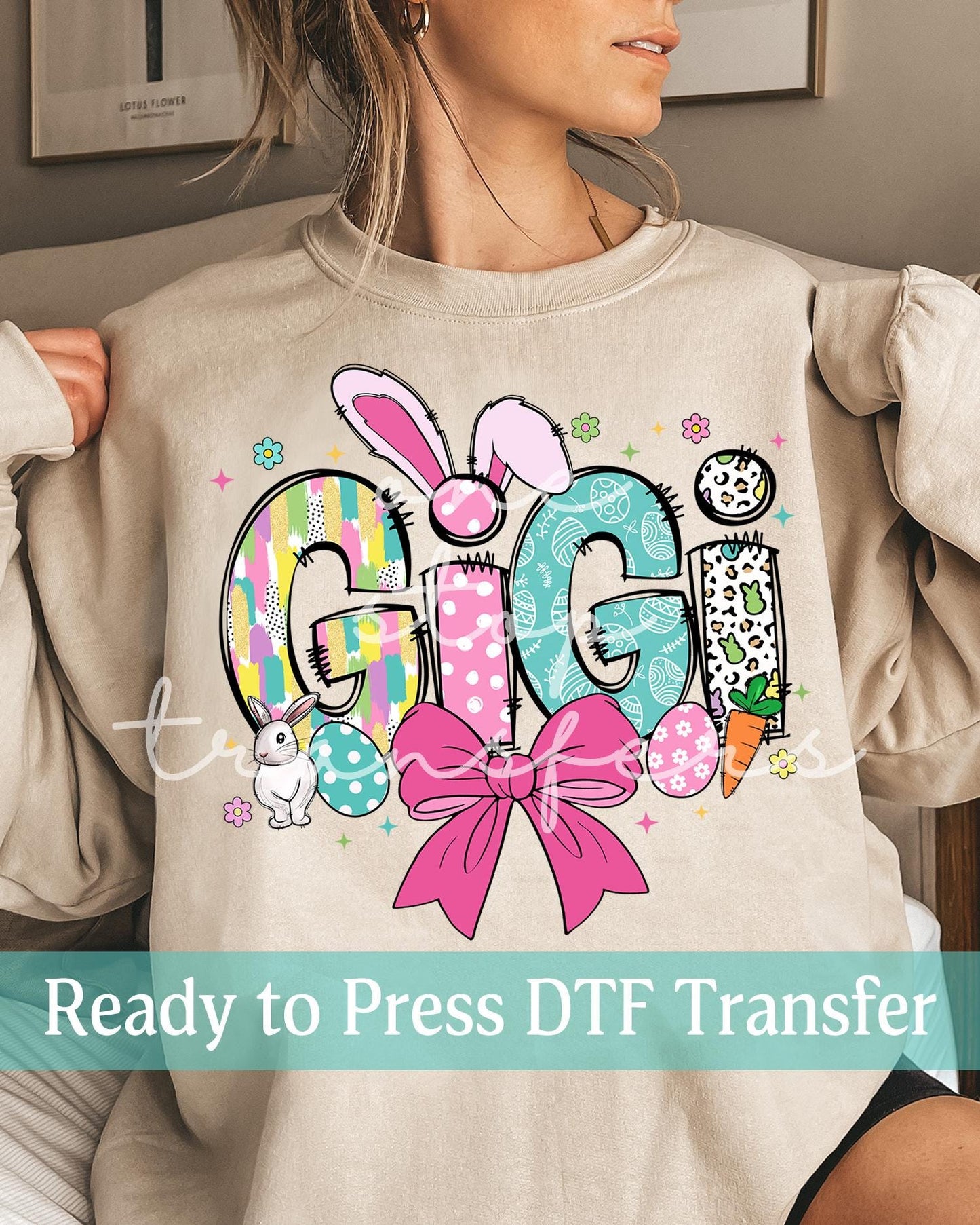 Coquette Easter Bunny GIGI - Ready to Press DTF Transfers