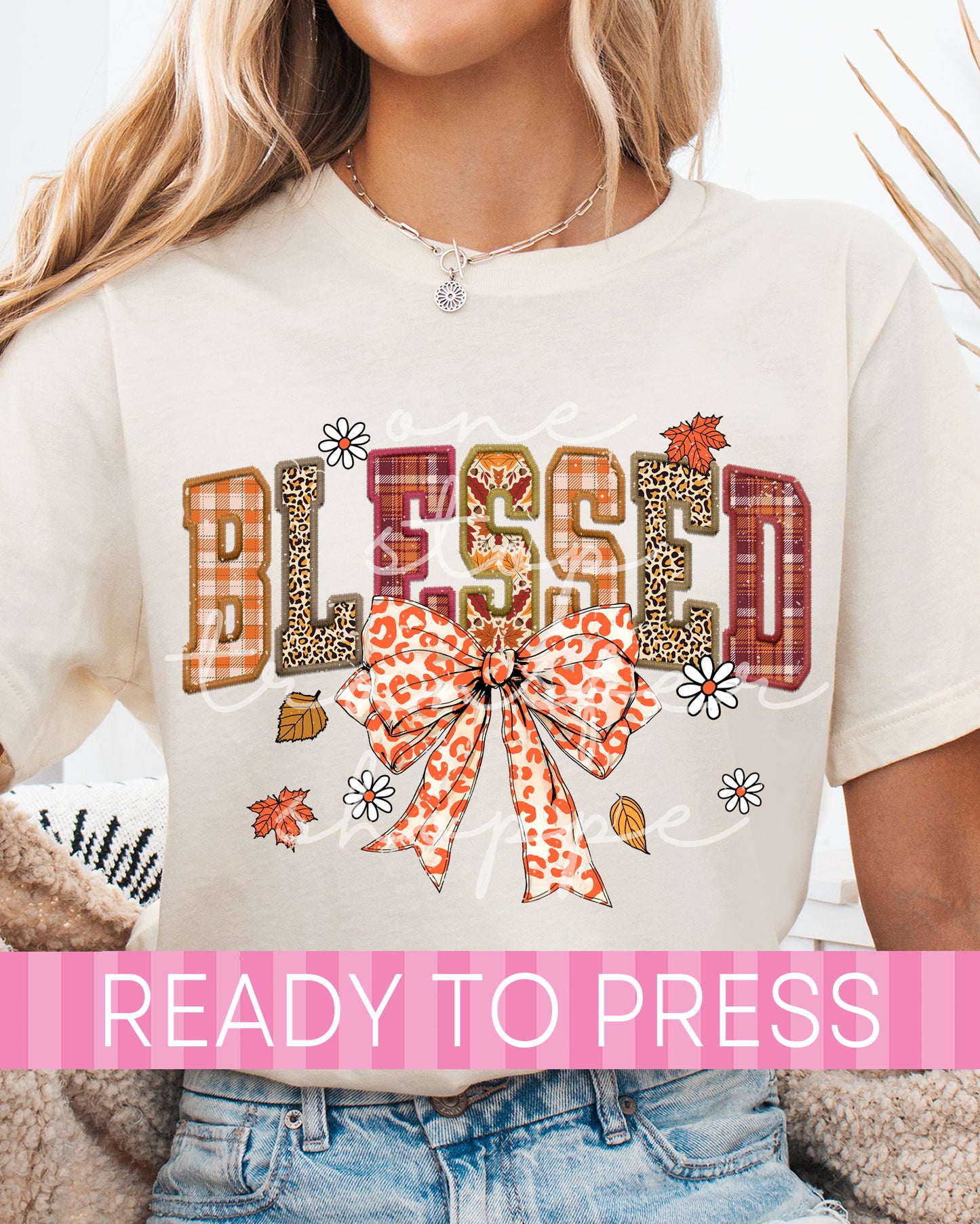 Faux Embroidered Coquette Blessed - Ready to Press DTF Transfers