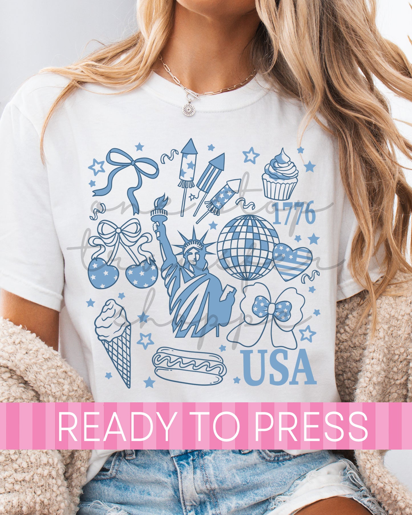 Preppy Blue Independence Day - Ready to Press DTF Transfers