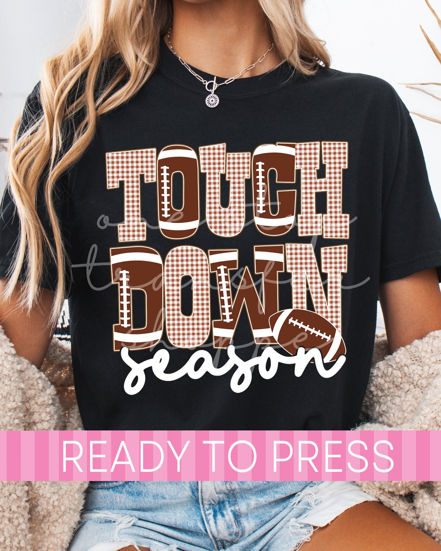Preppy Gingham Touchdown Season - Ready to Press DTF Transfers