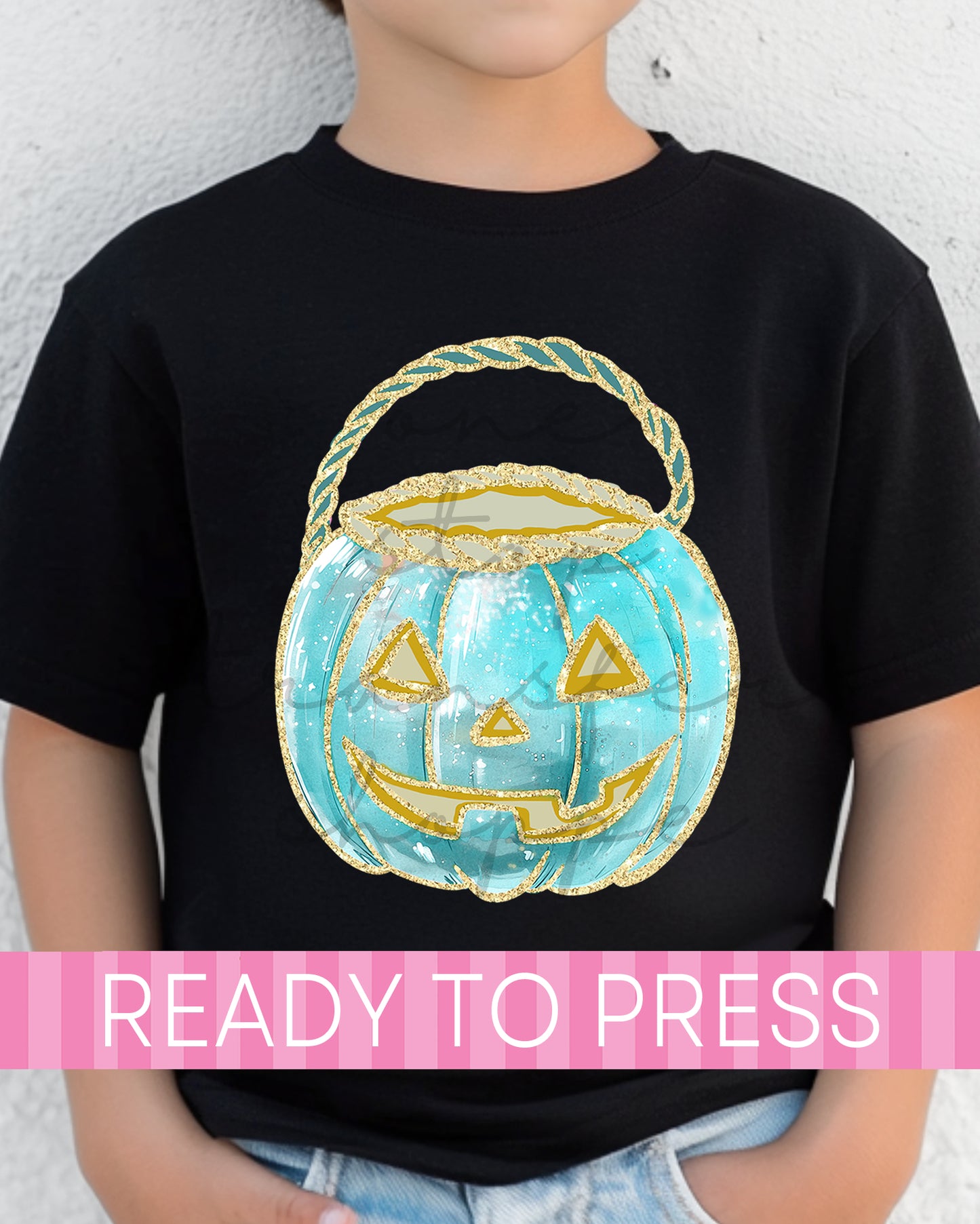 Iridescent Boy Jack-O-Lantern Basket - Ready to Press DTF Transfers