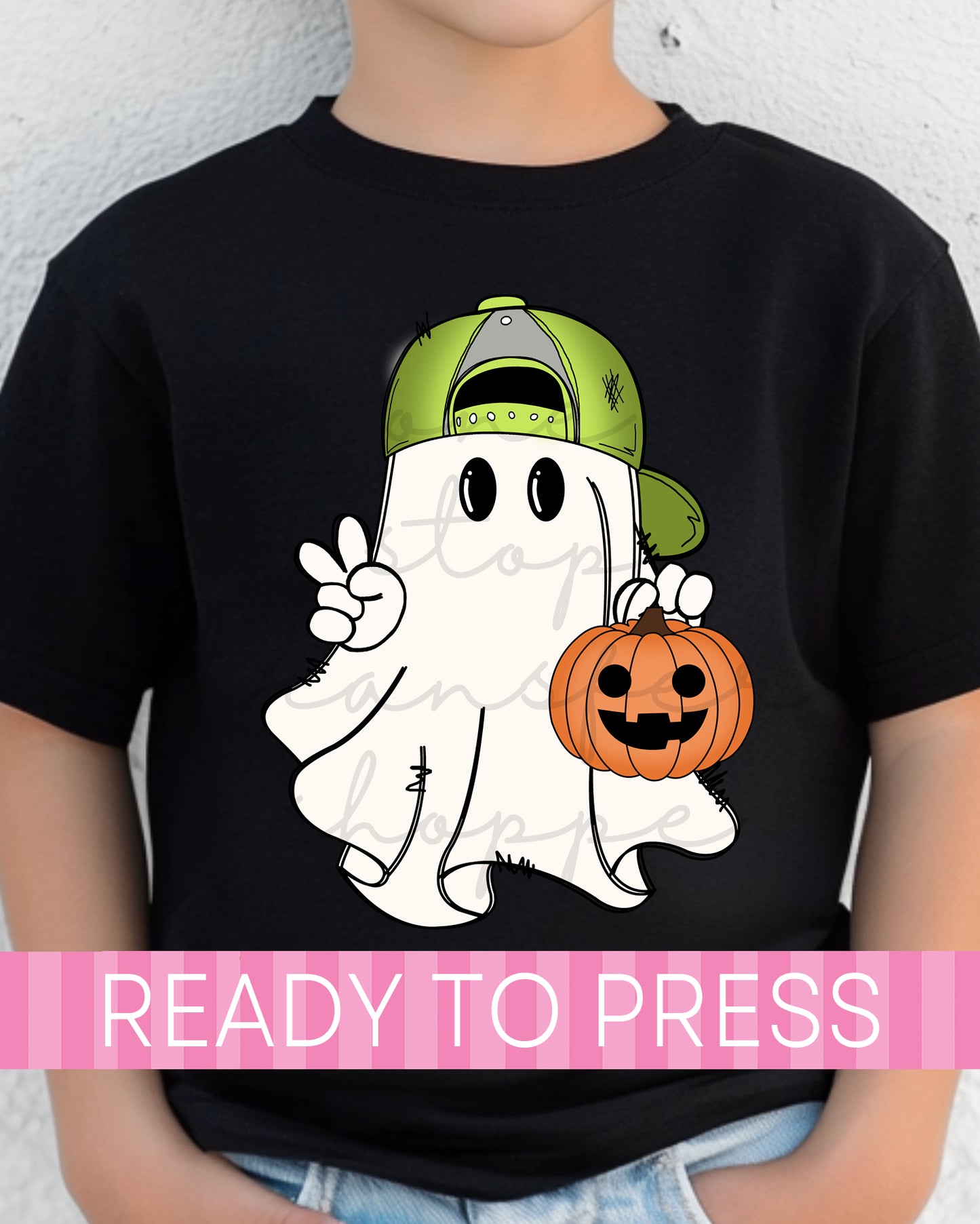 Ball Cap Boy Ghost - Ready to Press DTF Transfers