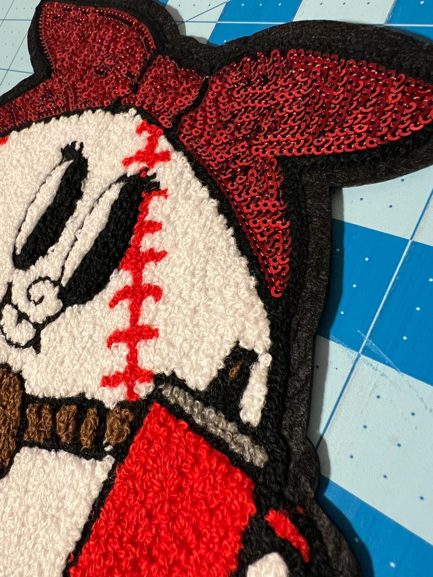 Boujee Baseball Chenille Sequin Iron On Patch - Ready to Press Patches