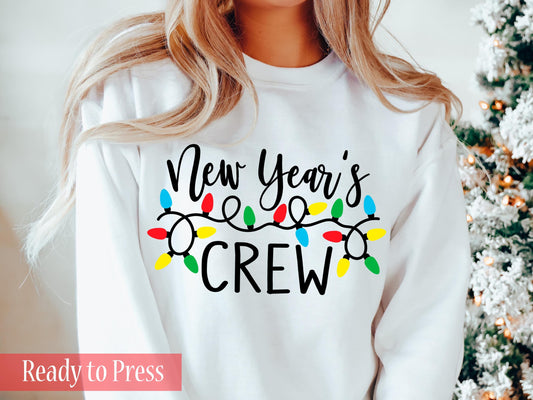 New Year's Crew Christmas Lights - Ready to Press DTF Transfers