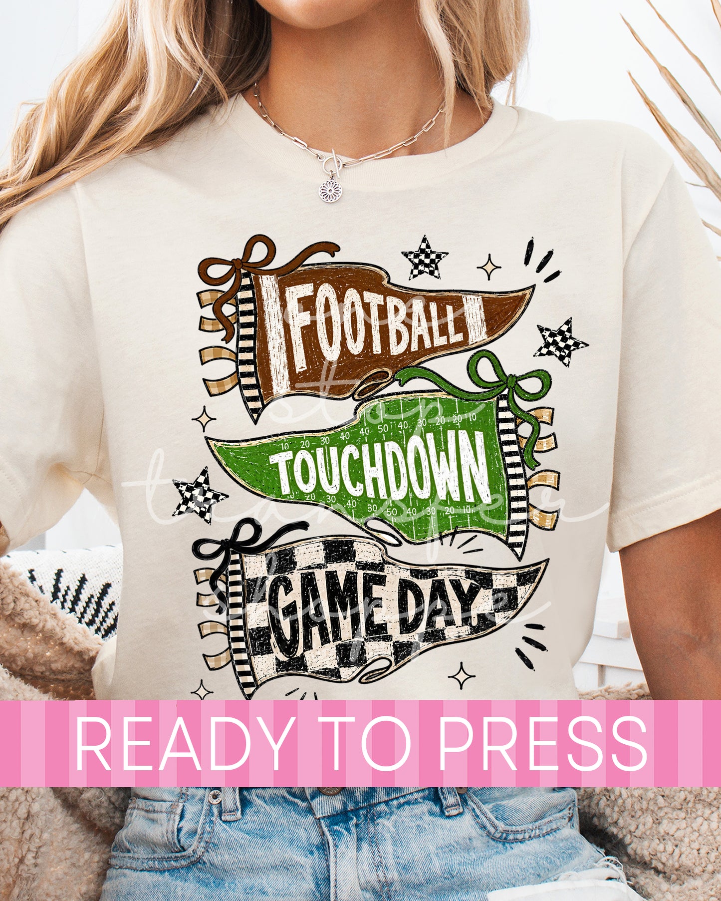 Retro Football Pennant Banners - Ready to Press DTF Transfers