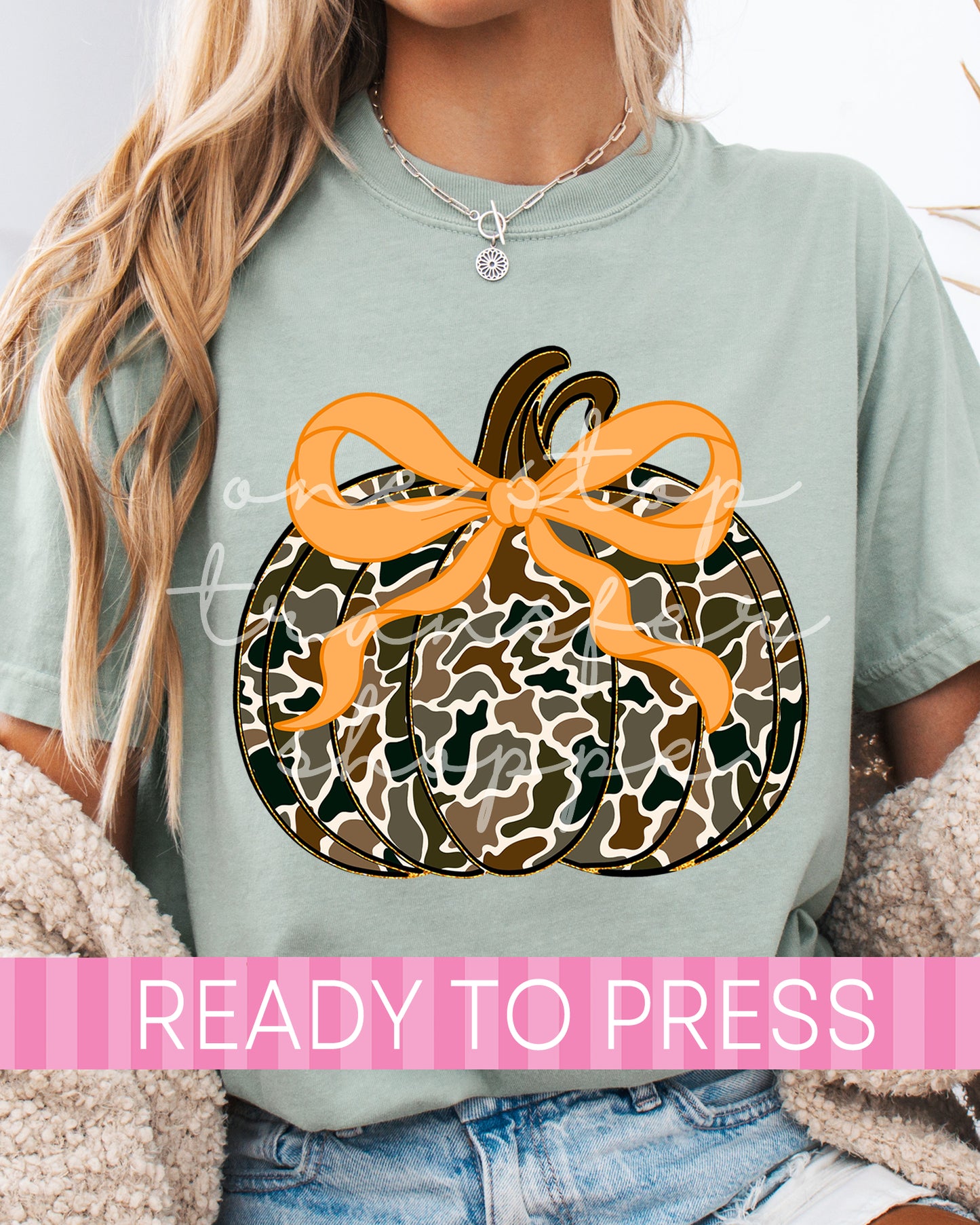 Coquette Camouflage Pumpkin - Ready to Press DTF Transfers
