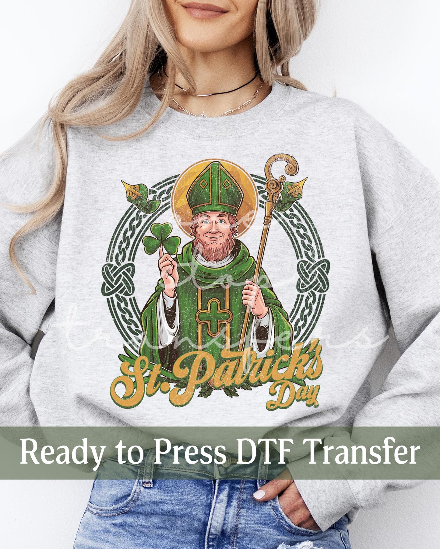 St. Patrick's Day Saint Patrick - Ready to Press DTF Transfers