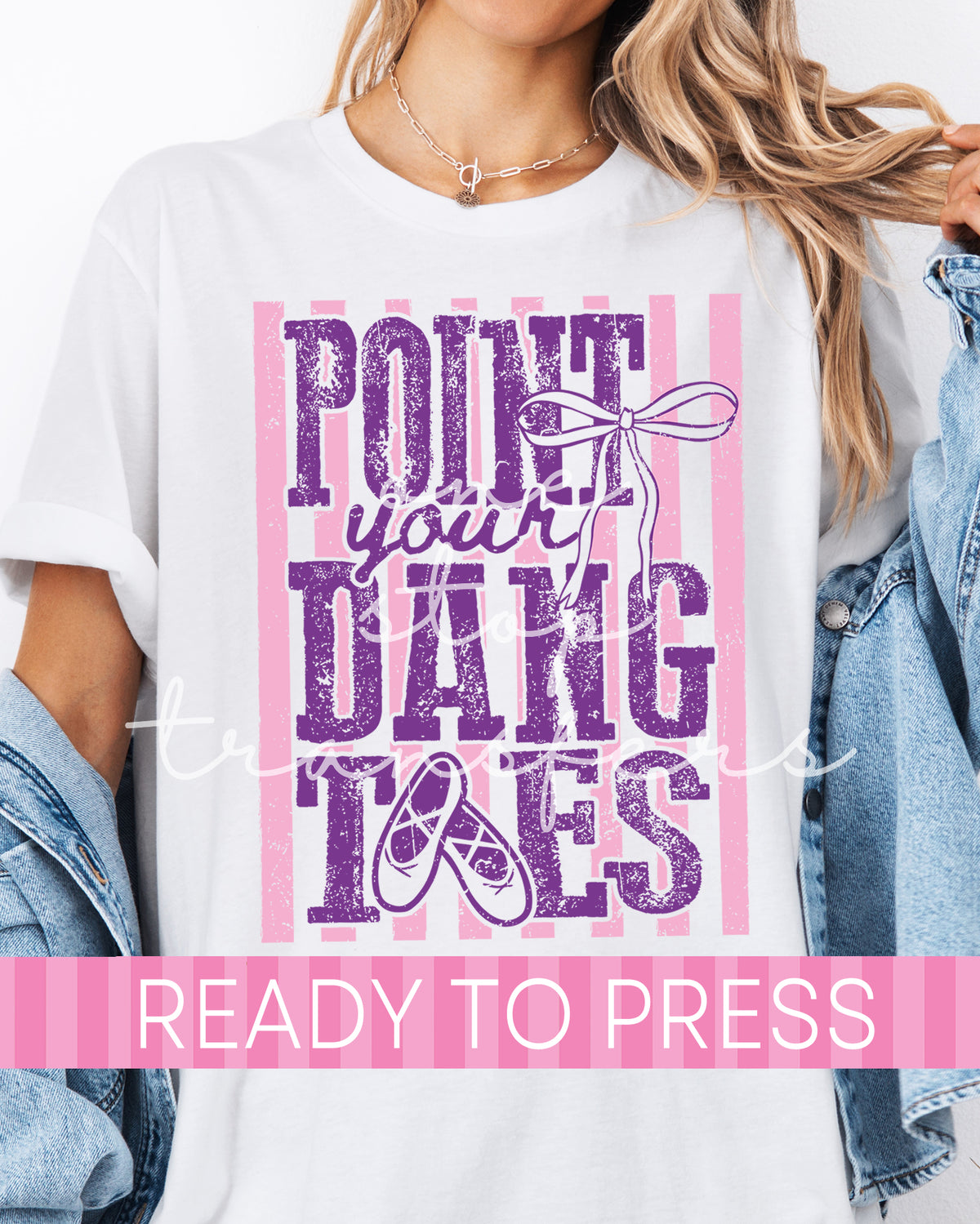 Preppy Stripes Point Your Dang Toes - Ready to Press DTF Transfers