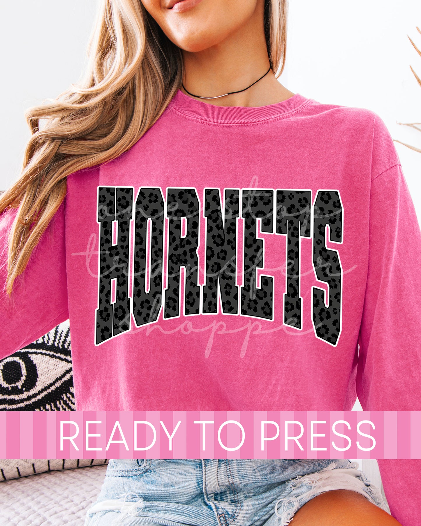 Varsity Black Leopard Hornets Mascot - Ready to Press DTF Transfers