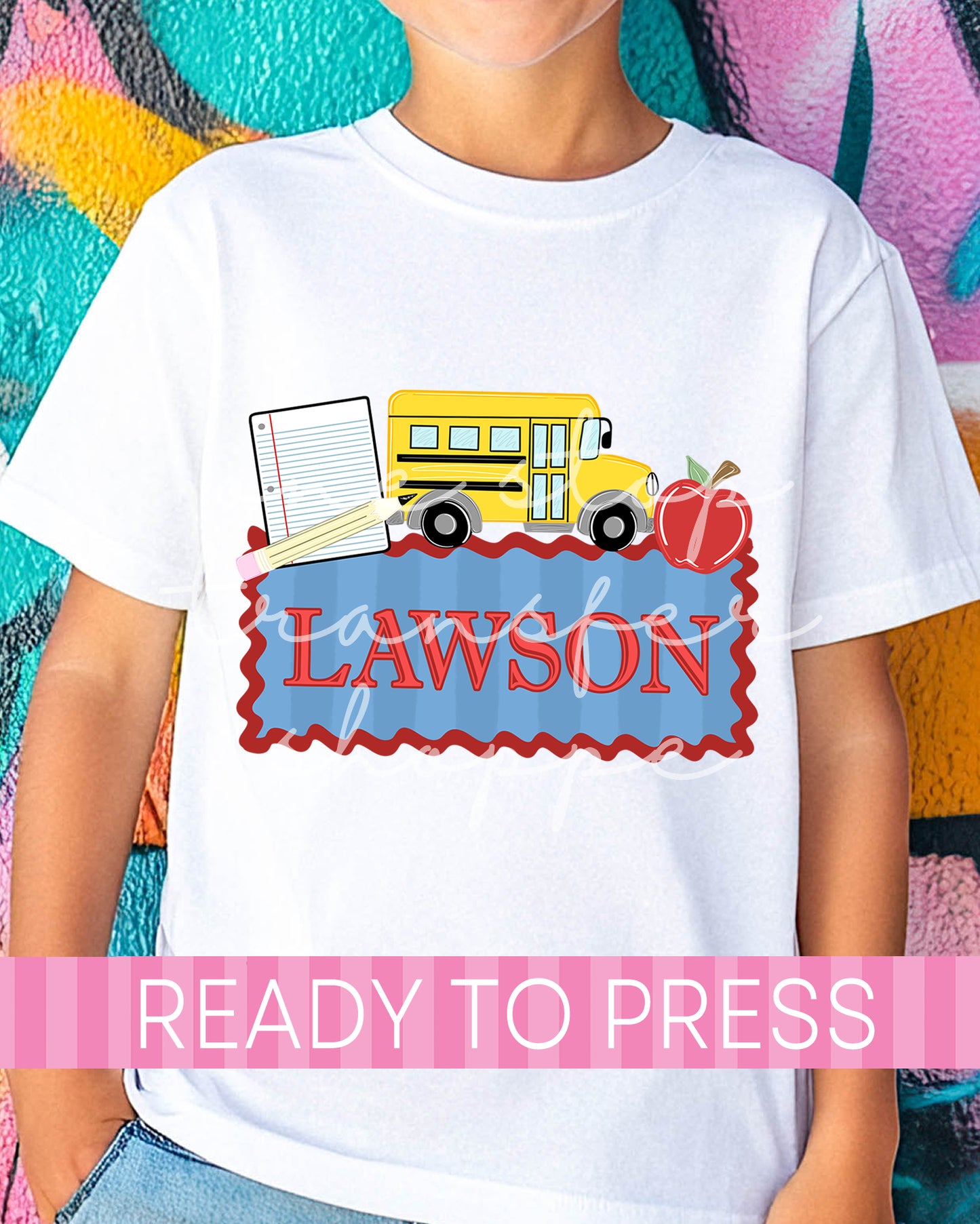 Custom Name Preppy Boy School Bus - Ready to Press DTF Transfers