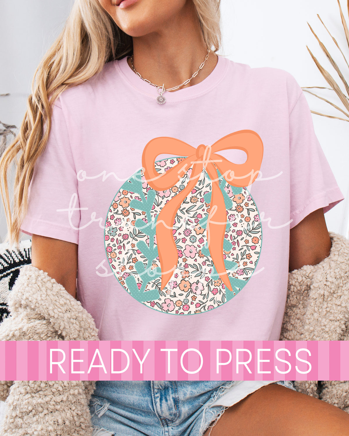 Coquette Orange Teal Floral Baseball - Ready to Press DTF Transfers