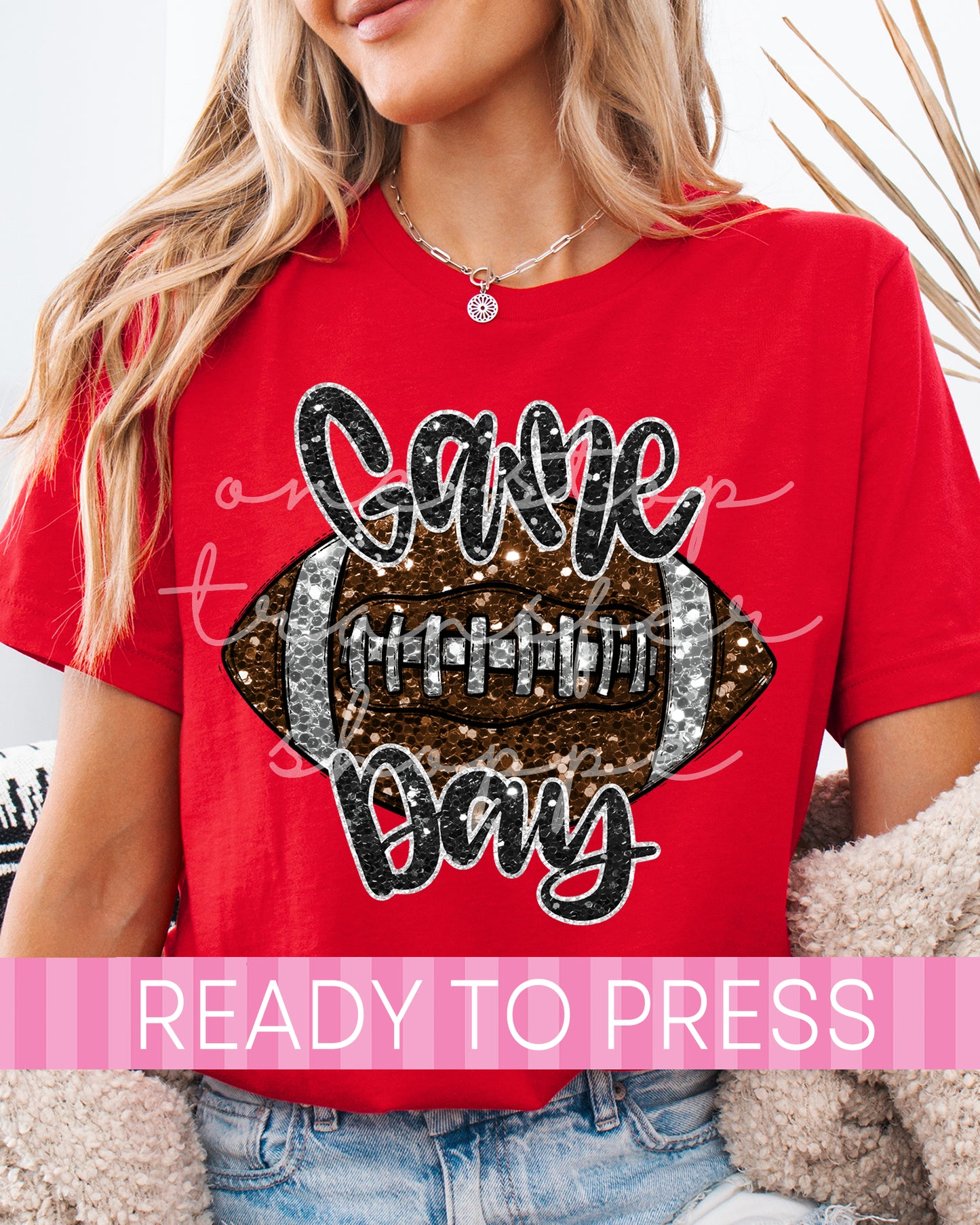 Faux Glitter Football Game Day - Ready to Press DTF Transfers