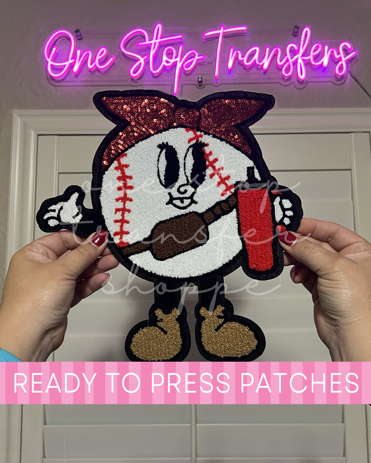 Boujee Baseball Chenille Sequin Iron On Patch - Ready to Press Patches