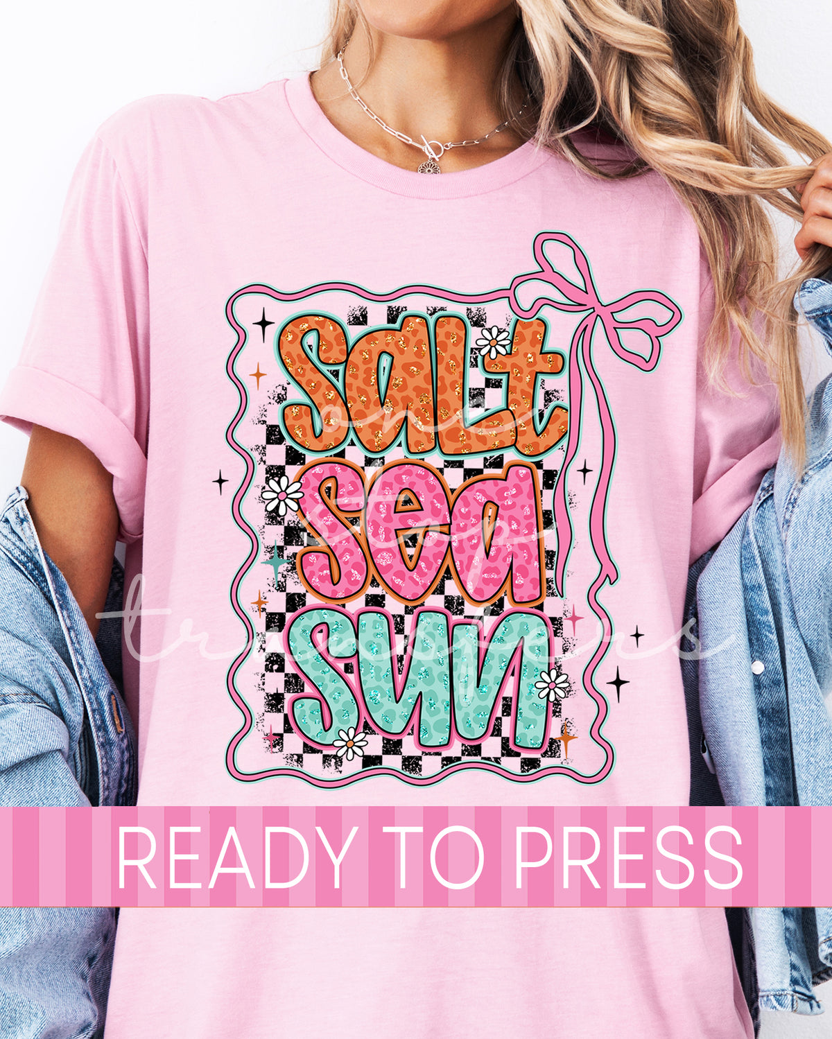 Coquette Checker Salt Sea Sun - Ready to Press DTF Transfers