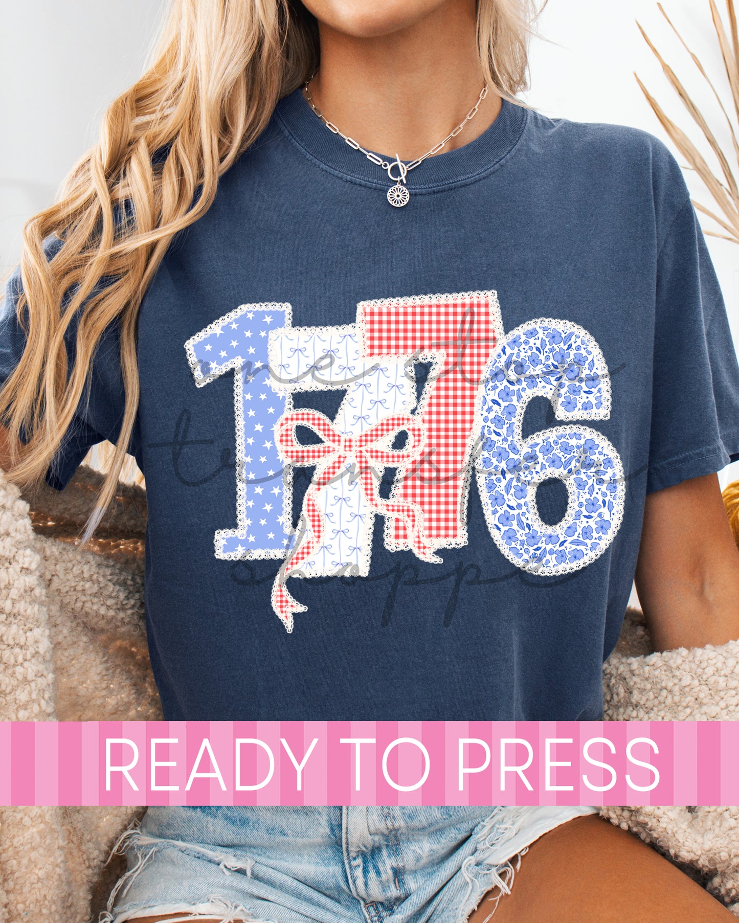 Shabby Chic Lace Coquette 1776 4th of July - Ready to Press DTF Transfers