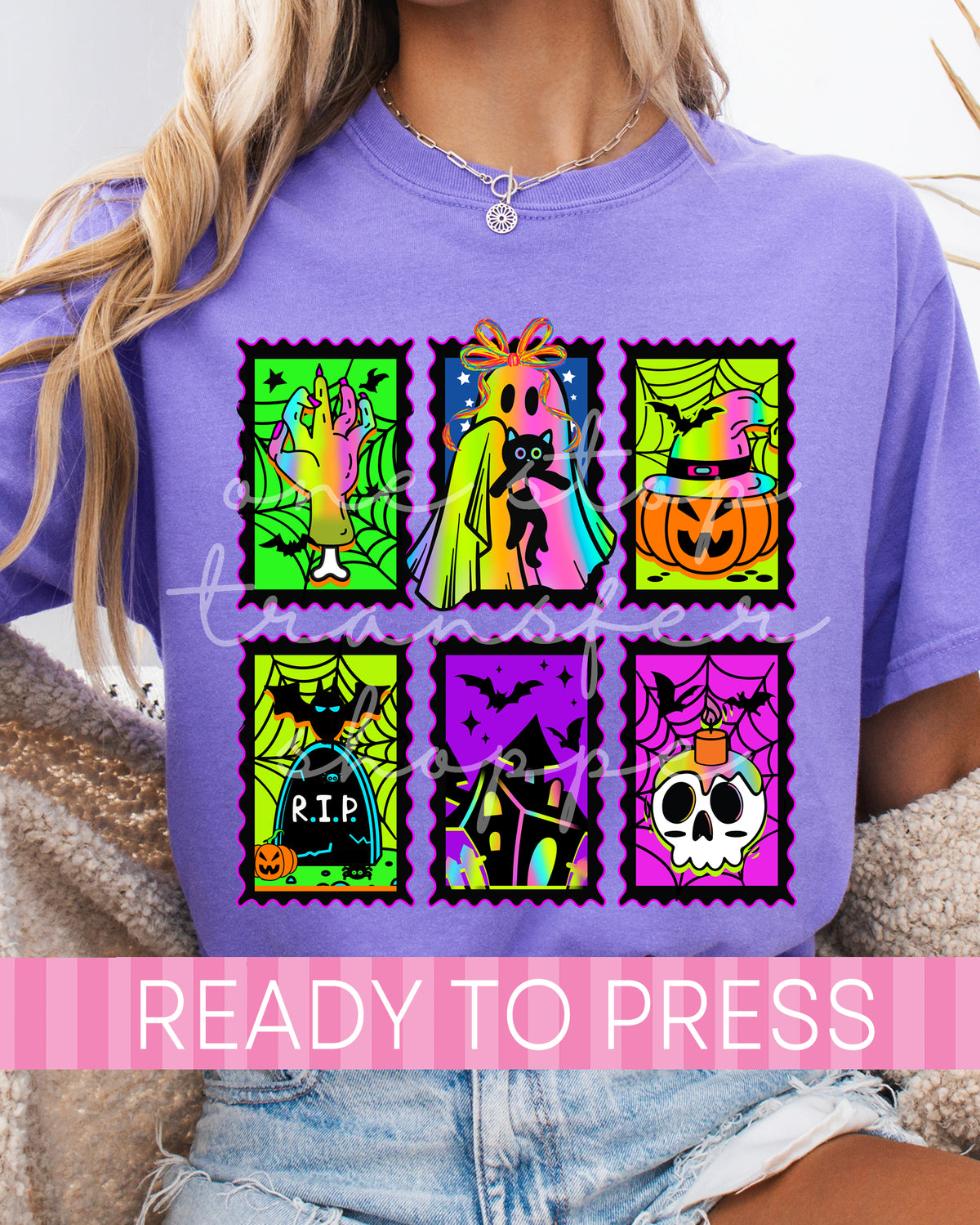 Neon Halloween Scallop Frames - Ready to Press DTF Transfers