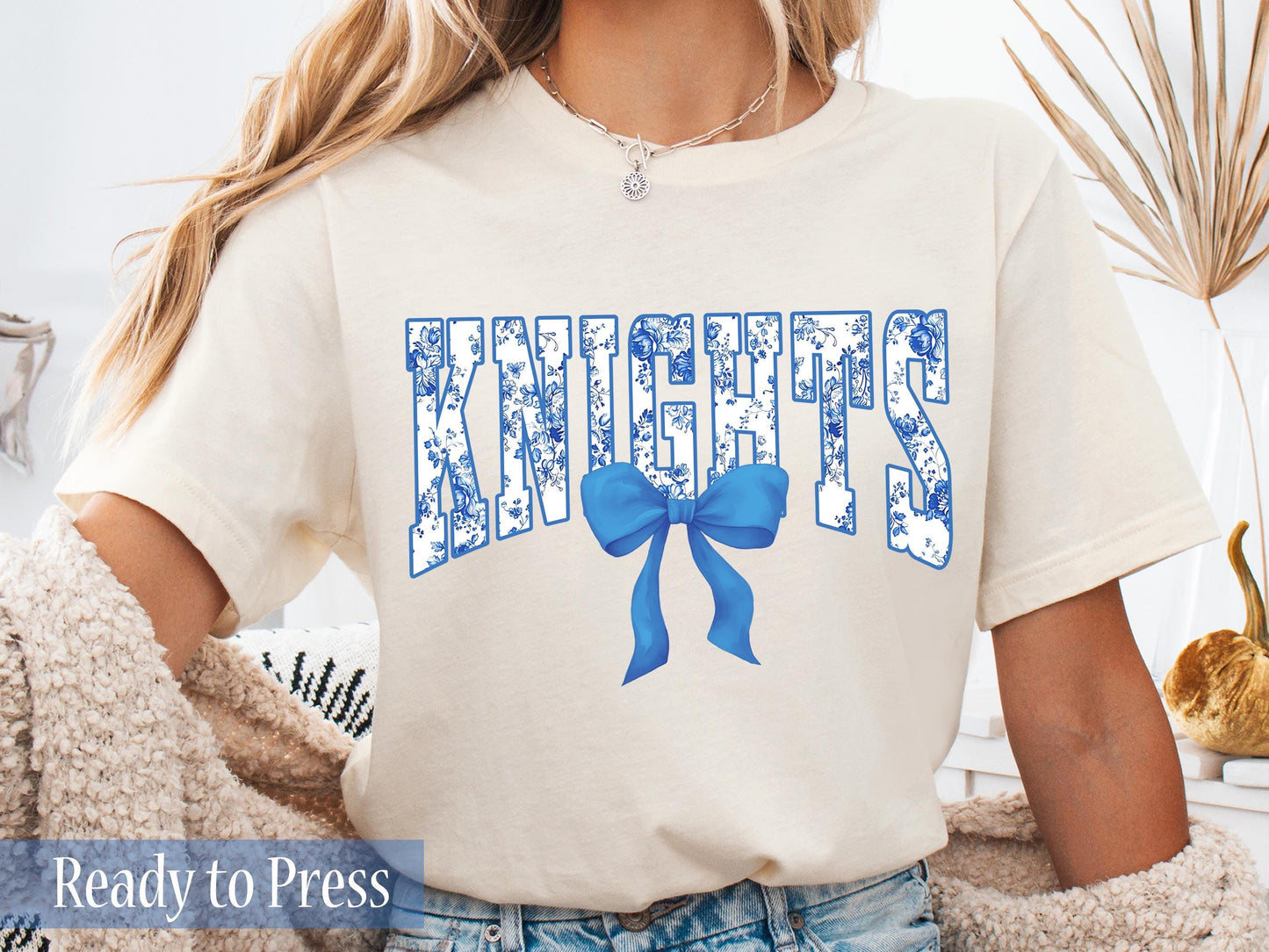 Coquette Chinoiserie Varsity KNIGHTS - Ready to Press DTF Transfers