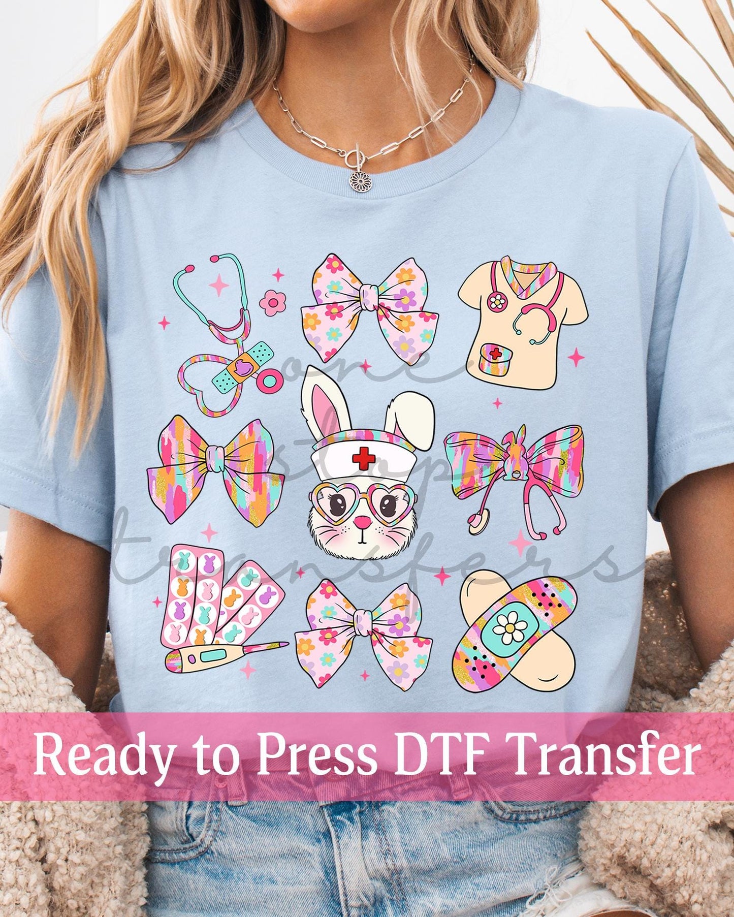 Coquette Easter Nurse Collage - Ready to Press DTF Transfers