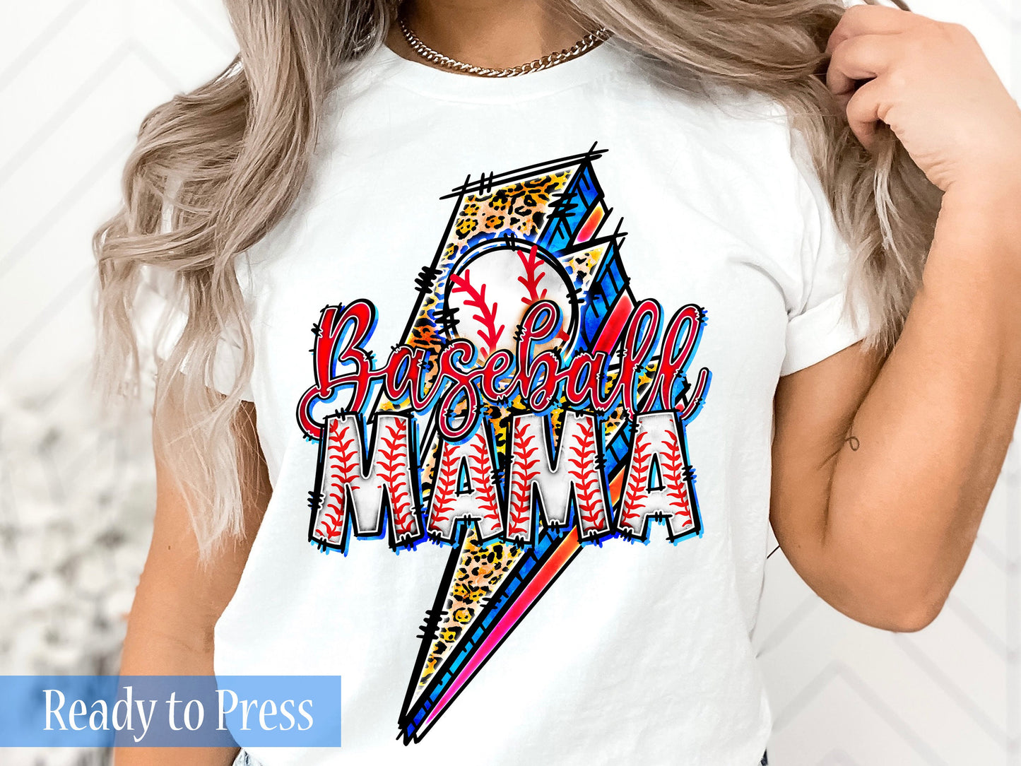 Baseball Mama Lightning Bolt - Ready to Press DTF Transfers