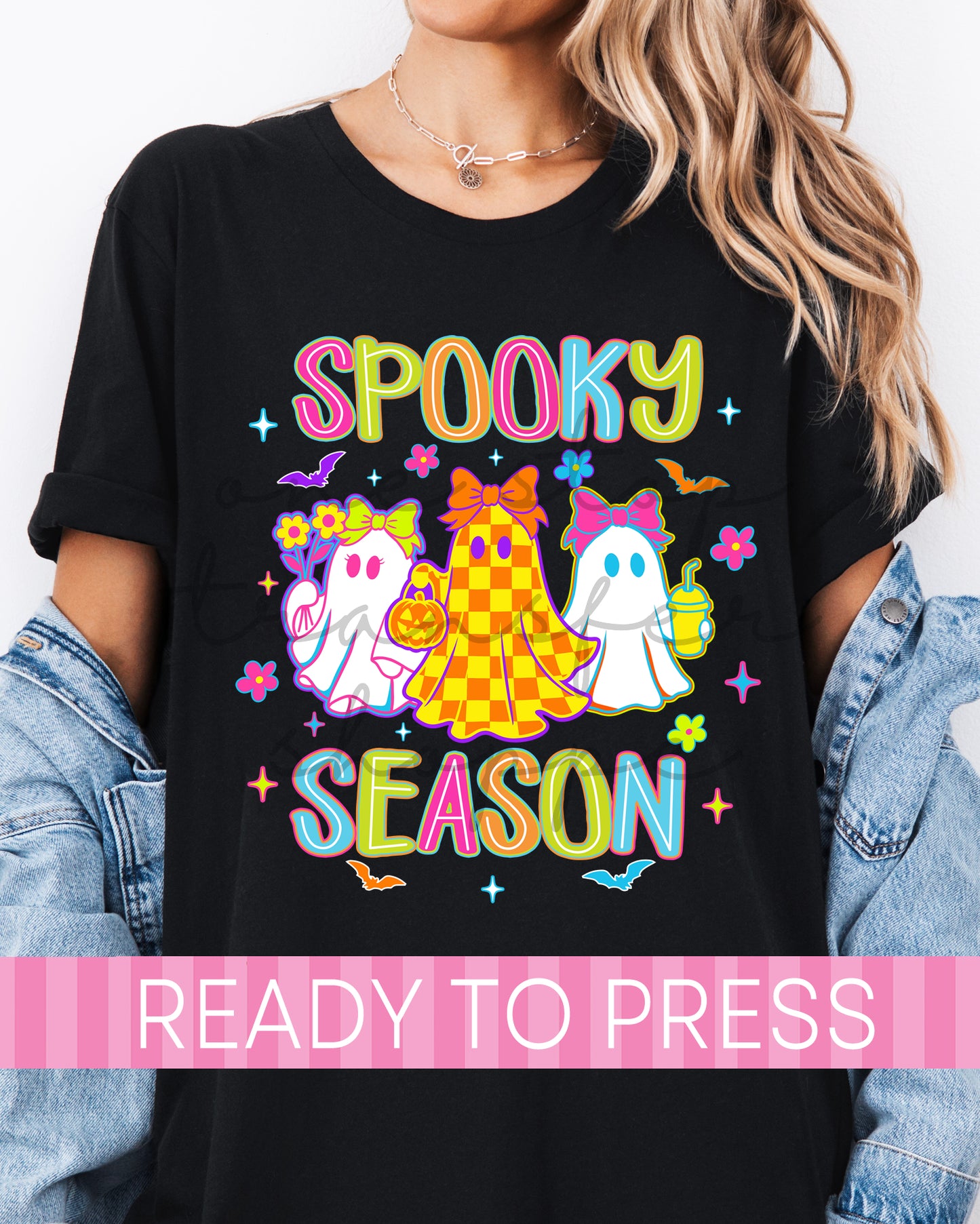 Neon Halloween Spooky Season Girly Ghosts - Ready to Press DTF Transfers