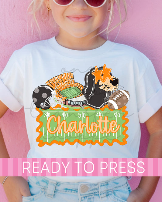 Custom Name Hound Dog Football Mascot - Ready to Press DTF Transfers