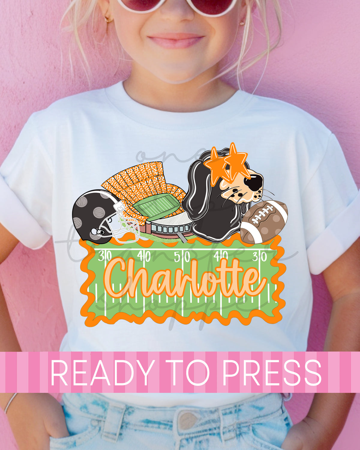 Custom Name Hound Dog Football Mascot - Ready to Press DTF Transfers