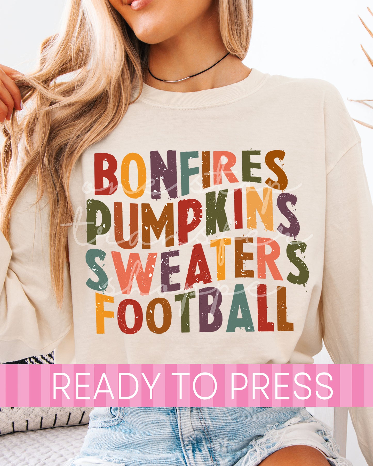 Bonfires Pumpkins Sweaters Football - Ready to Press DTF Transfers