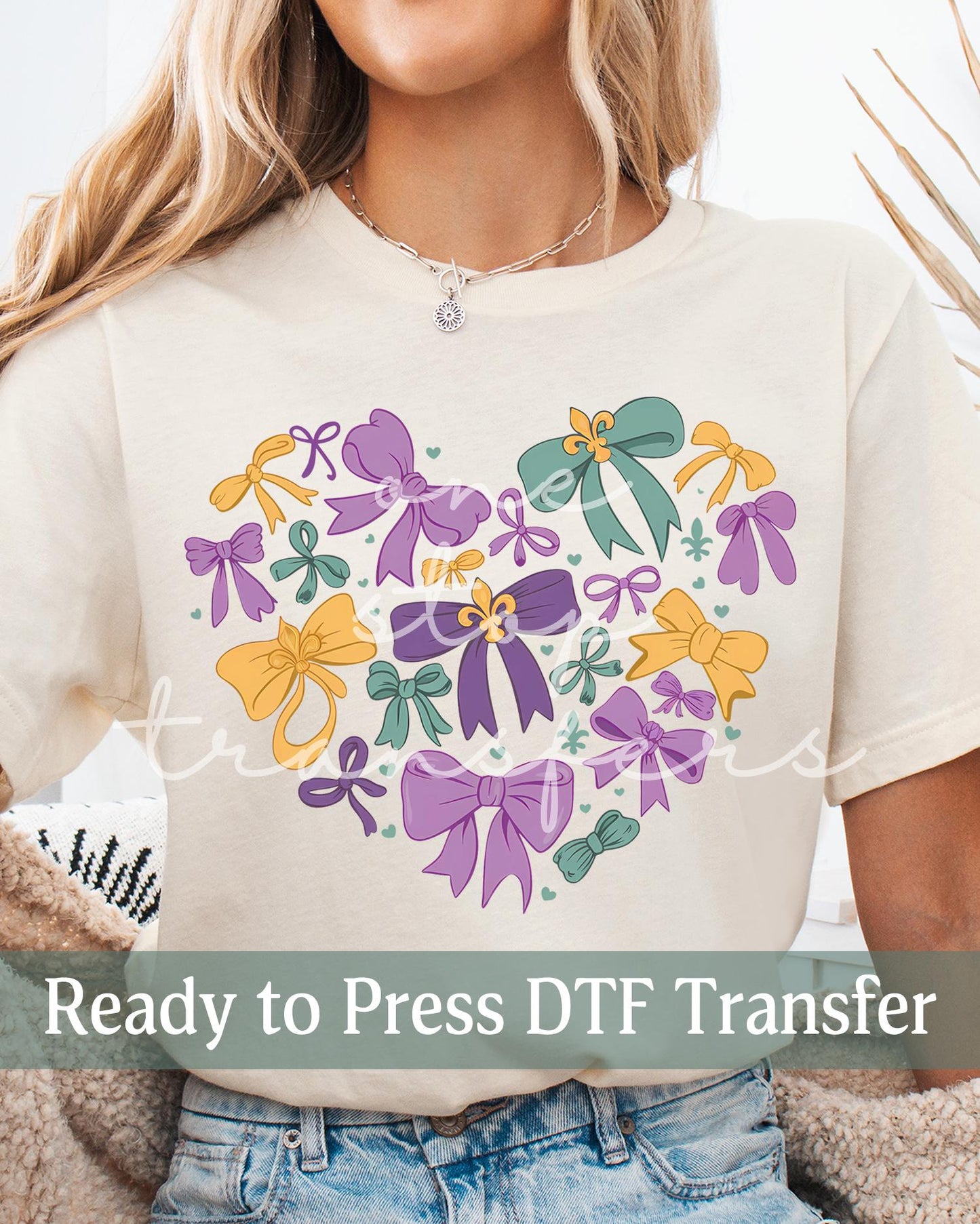 Coquette Retro Mardi Gras Heart Shaped Collage - Ready to Press DTF Transfers