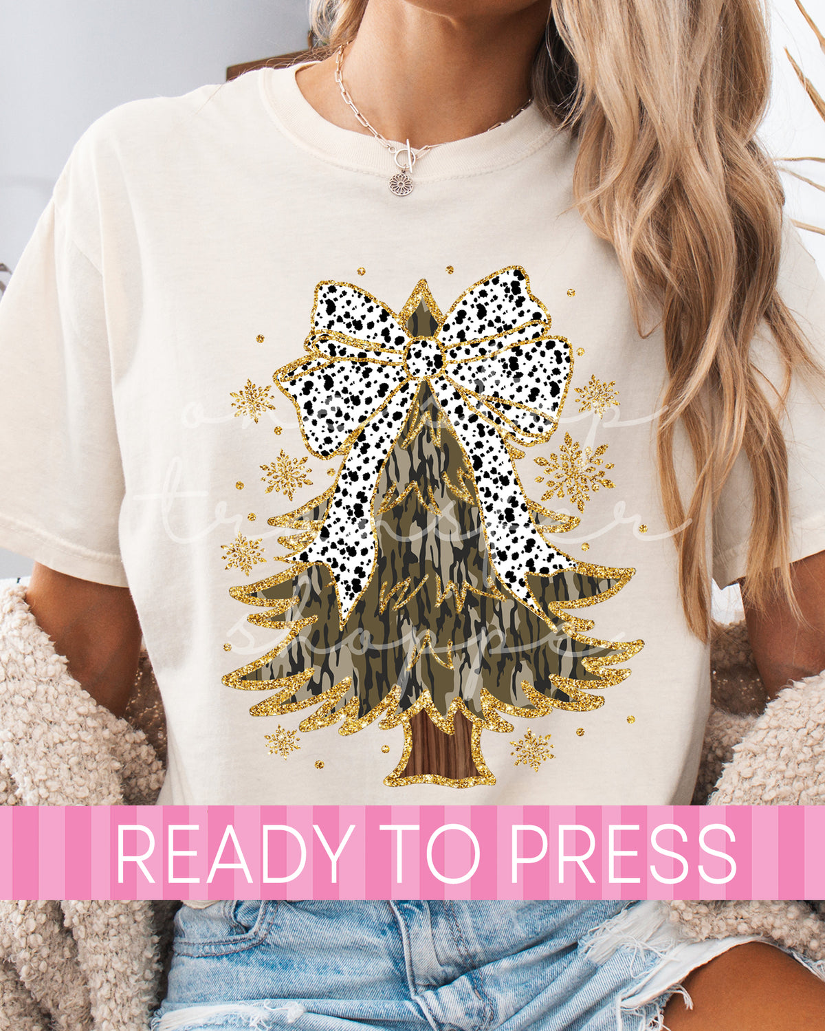 Coquette Camouflage Christmas Tree - Ready to Press DTF Transfers