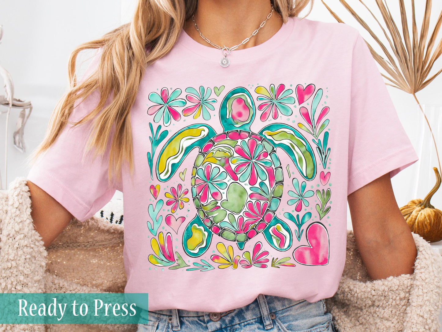 Boho Floral Turle - Ready to Press DTF Transfers
