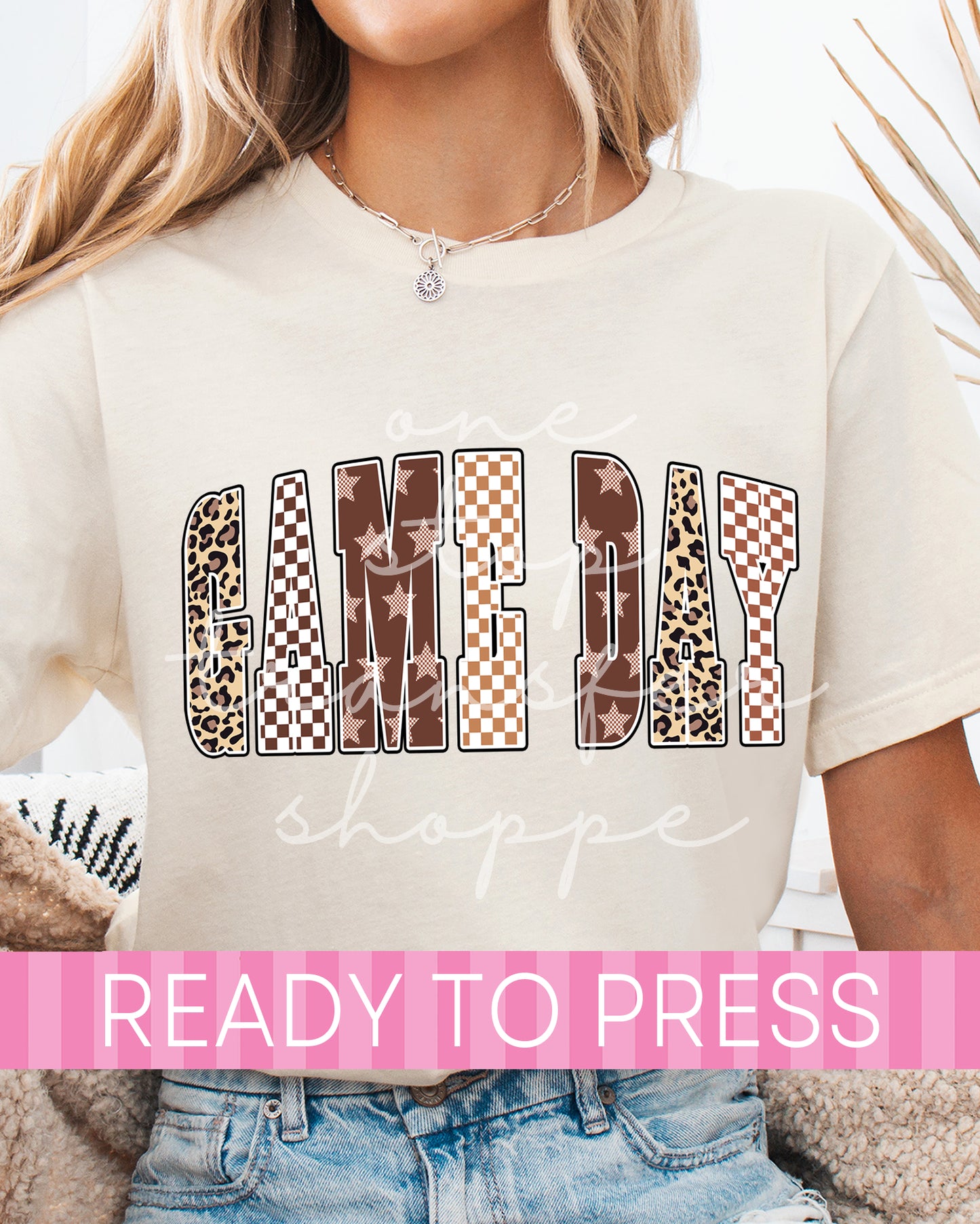 Brown Checker Game Day - Ready to Press DTF Transfers
