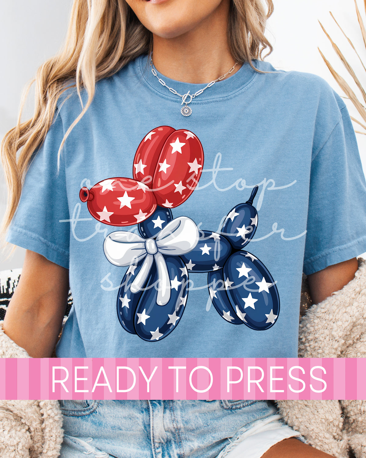 Patriotic Balloon Dog - Ready to Press DTF Transfers
