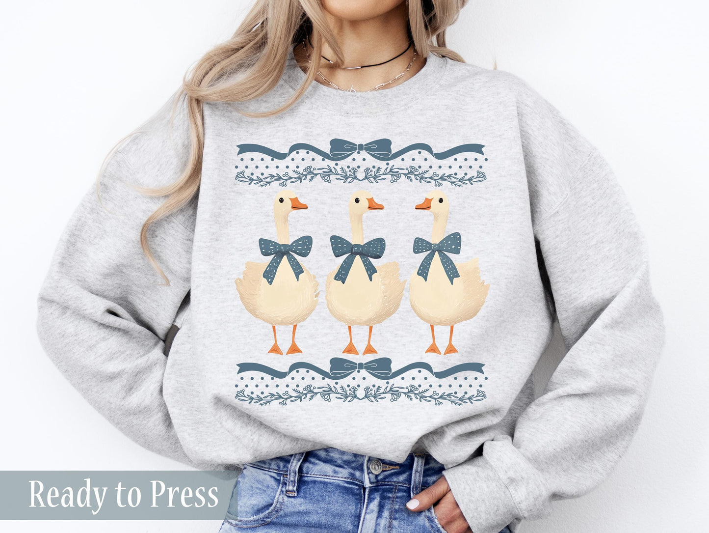 Vintage Coquette Geese - Ready to Press DTF Transfers
