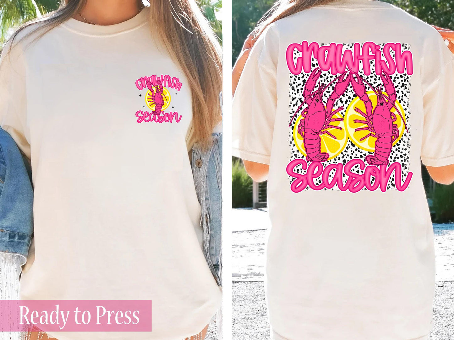 Crawfish Season Front and Back - Ready to Press DTF Transfers