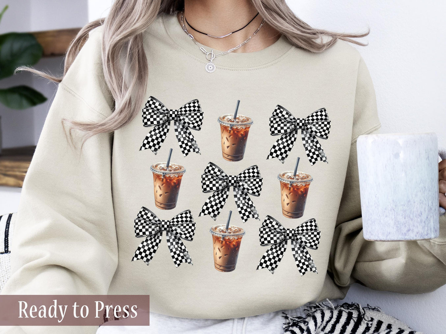 Checker Coquette and Iced Coffees - Ready to Press DTF Transfers