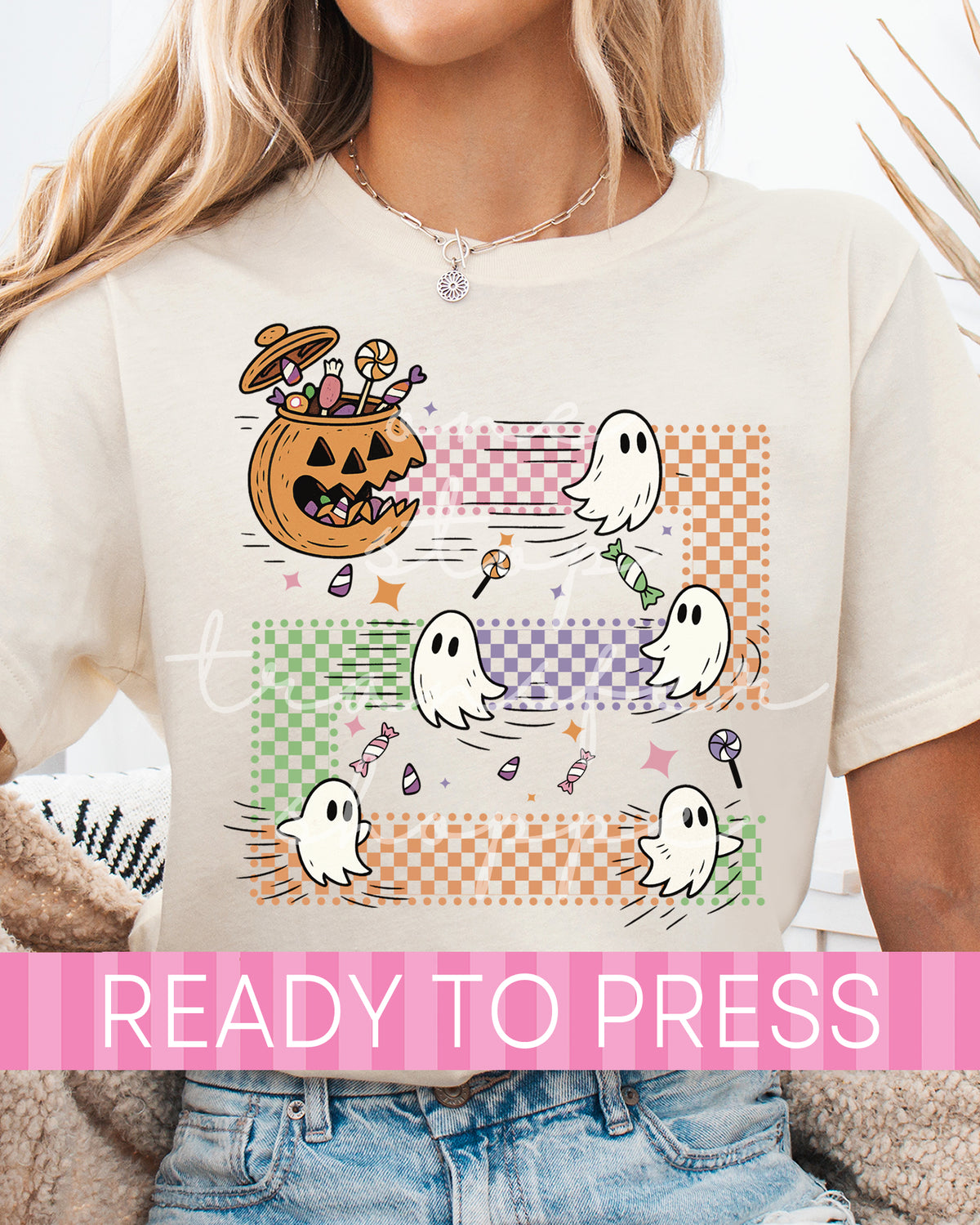 Retro Arcade Halloween Ghosts - Ready to Press DTF Transfers