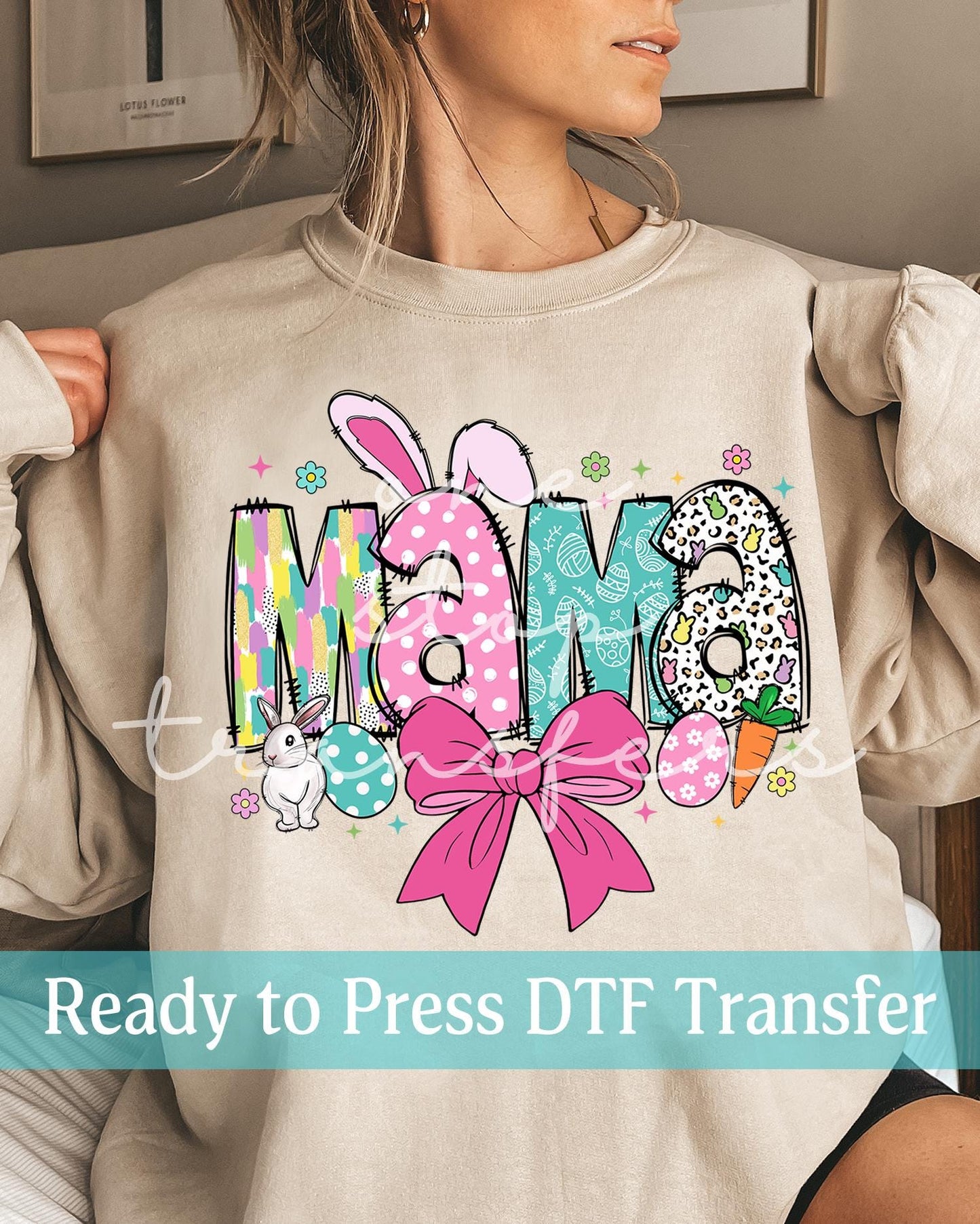 Coquette Easter Bunny MAMA - Ready to Press DTF Transfers