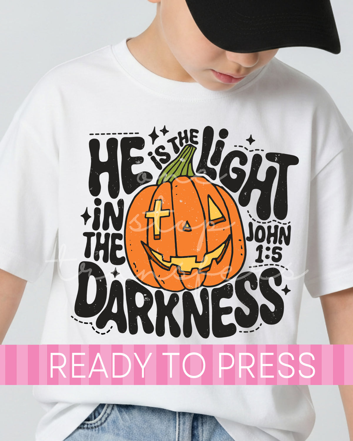 Halloween He Is the Light In The Darkness John 1:5 - Ready to Press DTF Transfers