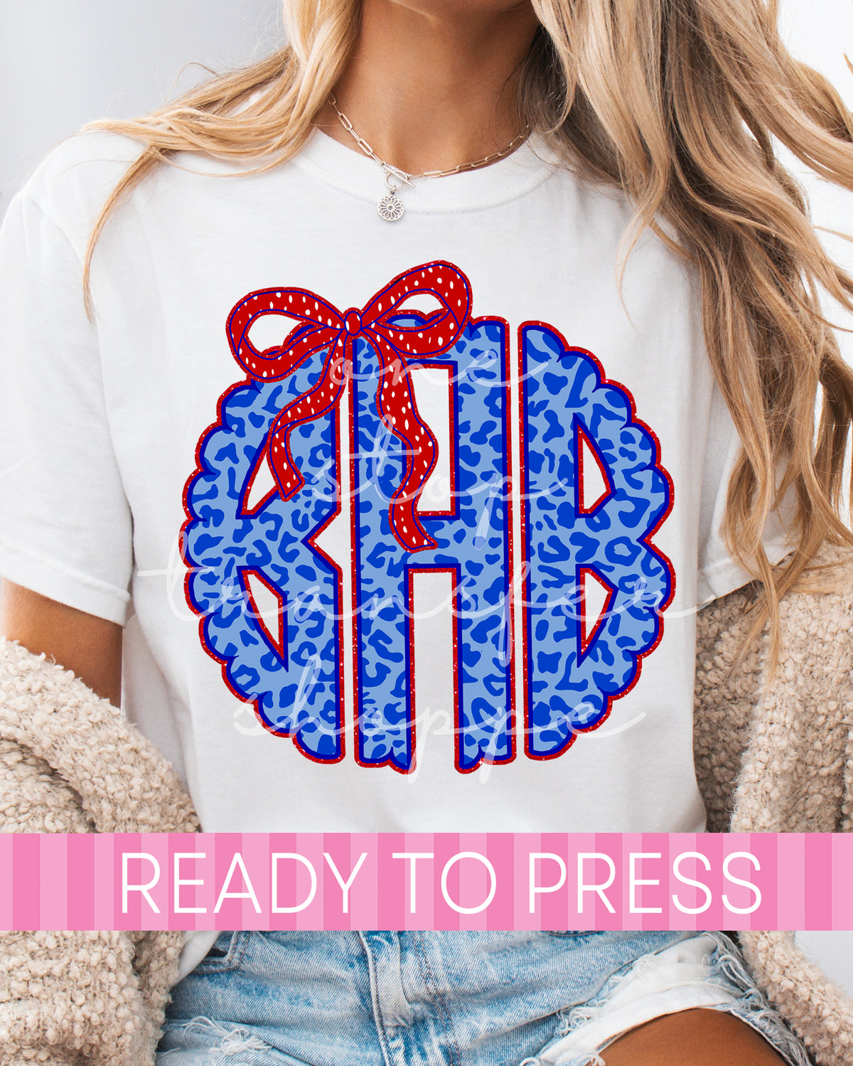 Preppy Patriotic Coquette Leopard 4th of July Monogram - Ready to Press DTF Transfers
