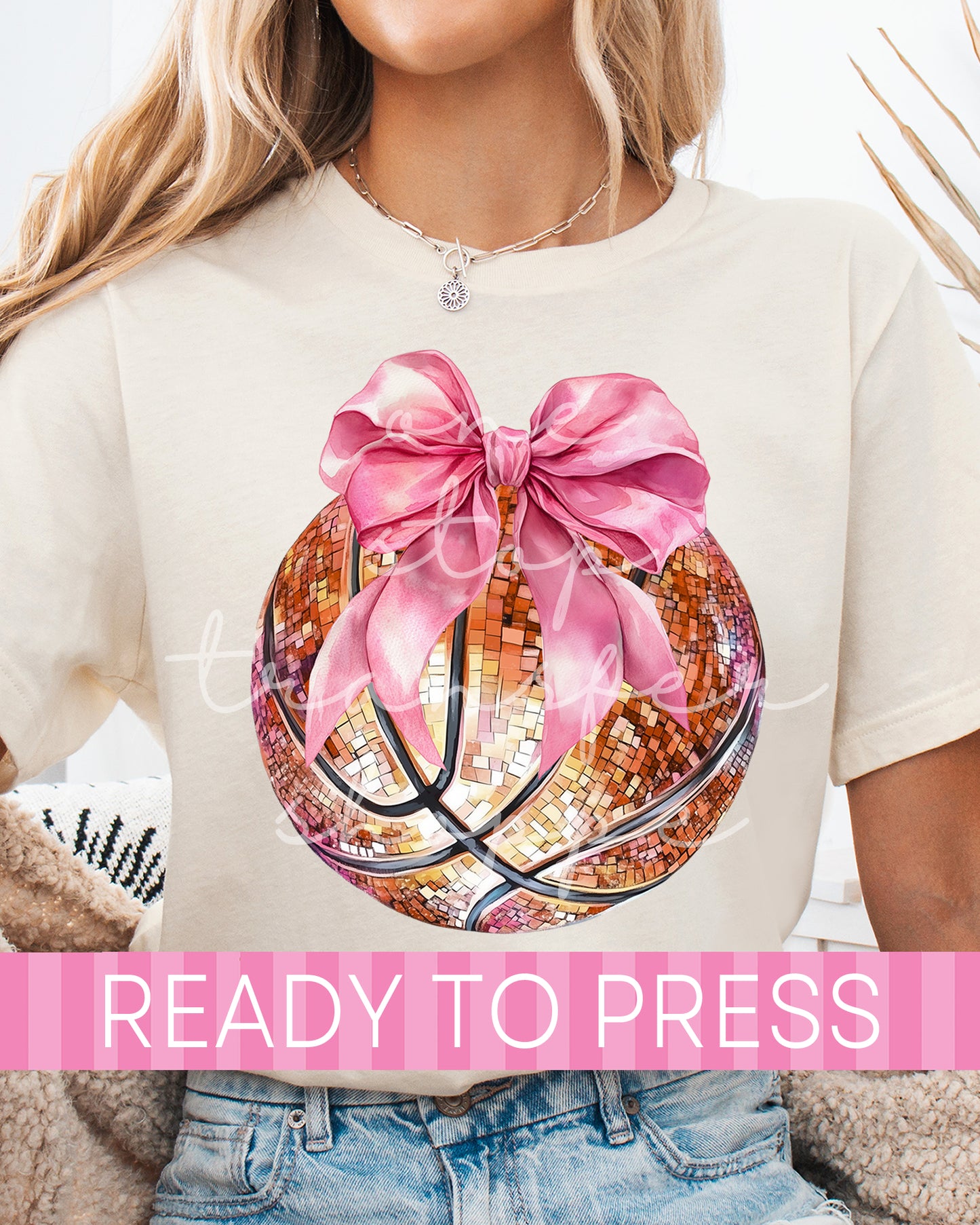 Pink Coquette Disco Basketball - Ready to Press DTF Transfers