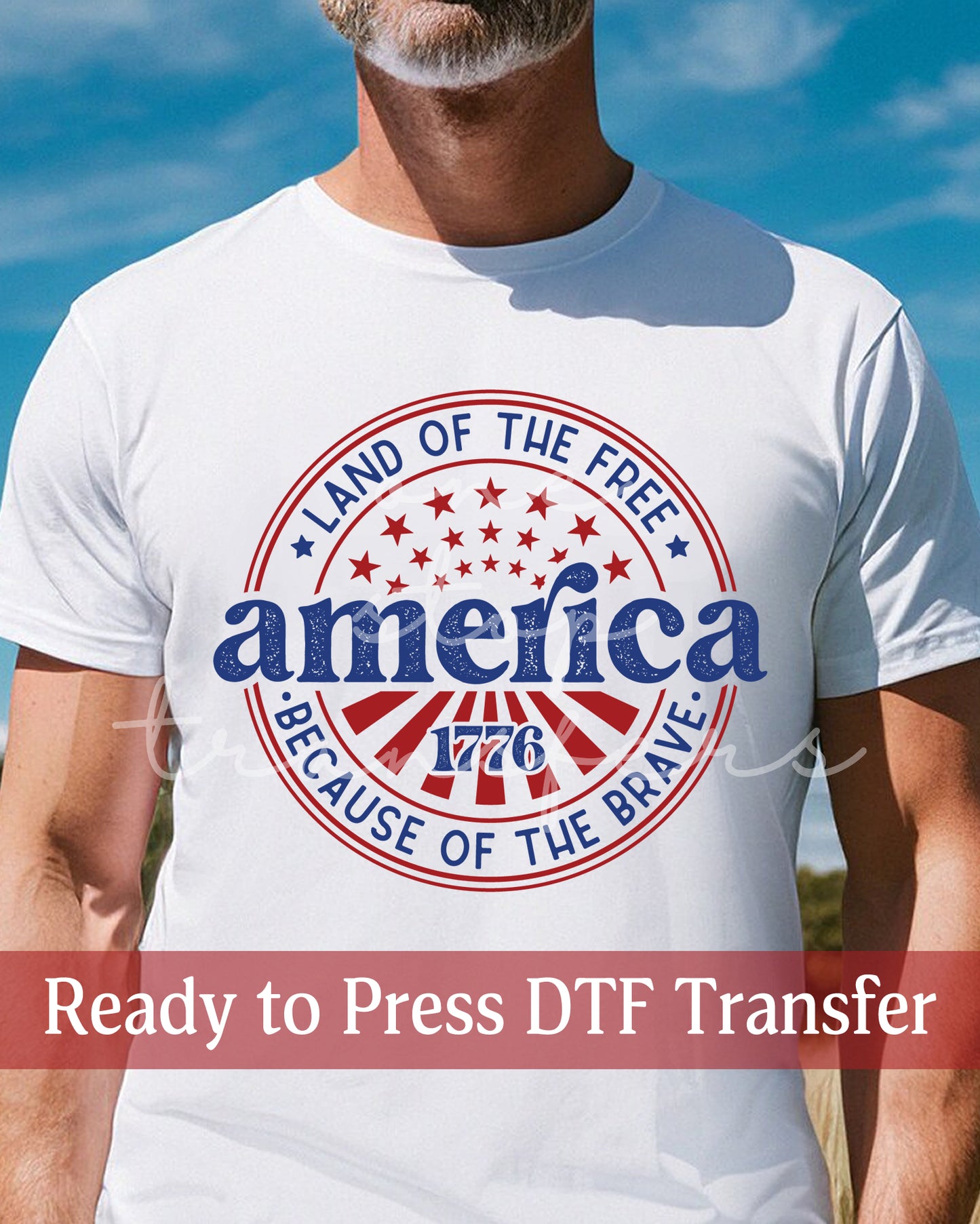 America 1776 Land Of The Free Because Of The Brave - Ready to Press DTF Transfers